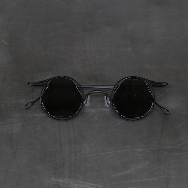 Rigards RG1078TI series titanium special-shaped frame sunglasses RG-RG-RG1078TI-HKSHP black x black frame dark gray lenses